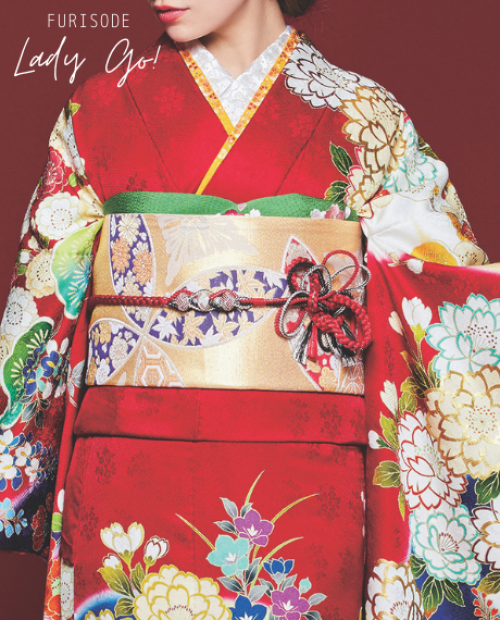 古典振袖（牡丹に桔梗と流水／赤ぼかし）21020 ｜おりえん