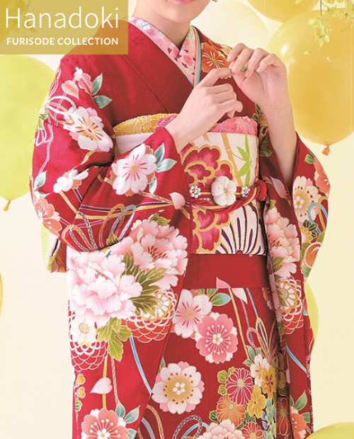 古典振袖（牡丹に八重桜／赤）20053 ｜おりえん
