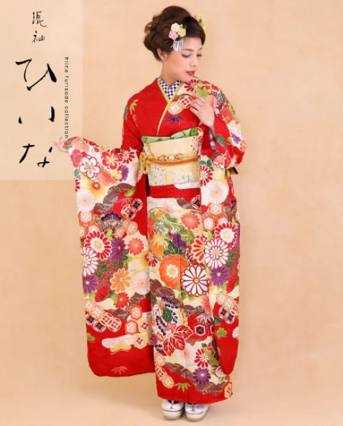 古典振袖（金駒刺繍／赤）19001 ｜おりえん