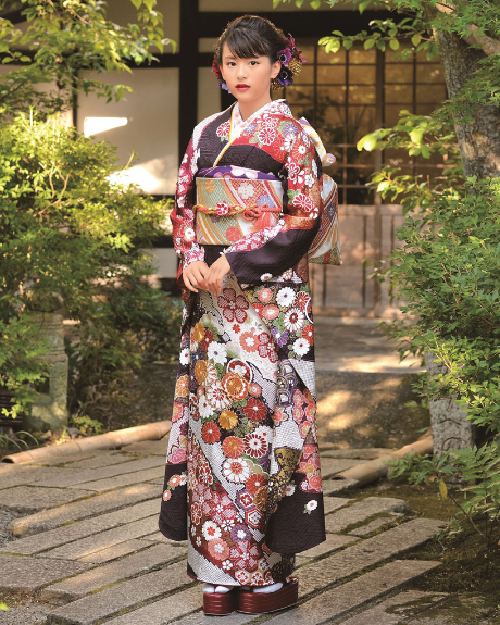 古典振袖(金駒刺繍絞り柄/紫紺色)19004 |おりえん