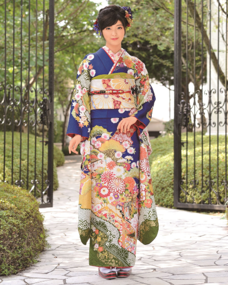 古典振袖（青／深緑）19020 ｜おりえん