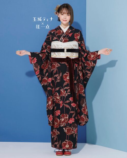 玉城ティナ×紅一点 振袖FI-14｜振袖ネットレンタル