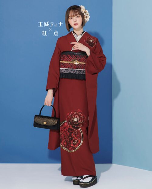 玉城ティナ×紅一点 振袖FI-12｜振袖ネットレンタル
