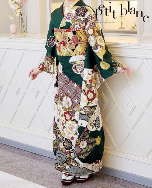 プチブラン PB43704緑古典振袖｜ネットレンタルはおりえん