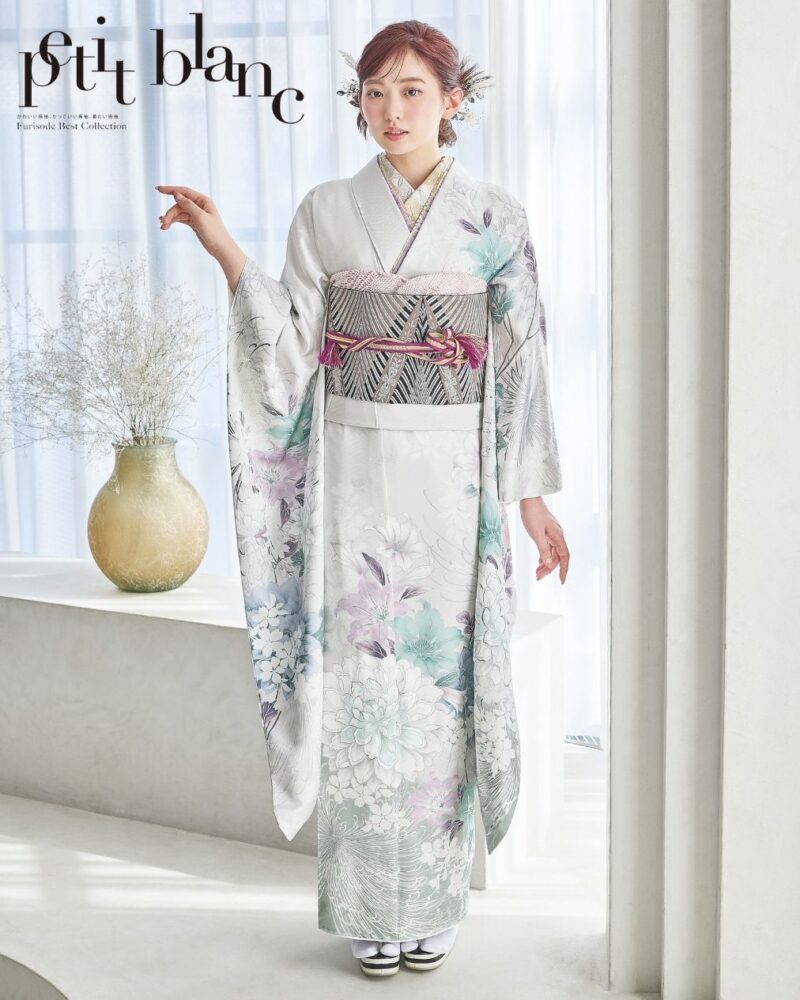 振袖 銀彩 大輪 身丈165cm パールトーン加工済 MO3622 【公式通販】