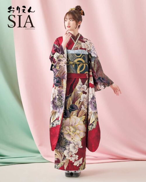 SIA モダン大柄×赤振袖｜高身長さんにおススメ◎かわいくてかっこいい 27010