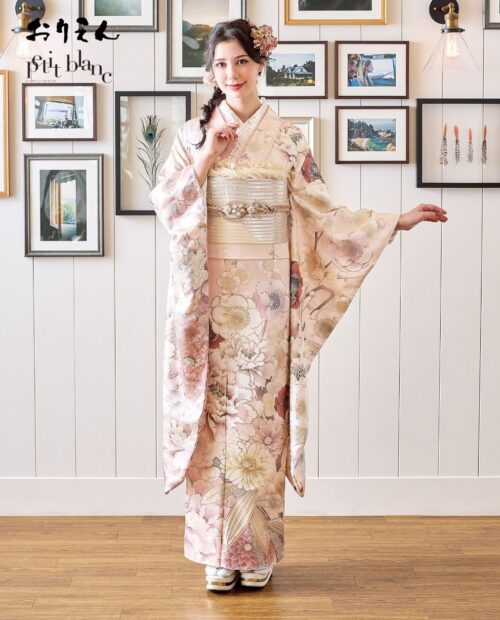辻が花絞り振袖（紺色）18004 | おりえん 振袖ネットレンタル FURISODE